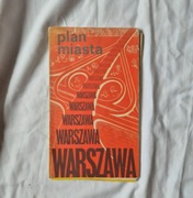 Warszawa plan miasta PRL stan bdb