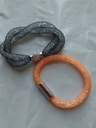 W3-  2  BRANSOLETKI z KRYSZTAŁKAMI - POMARAŃCZOWA i CZARNA