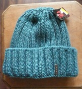 czapka dzianinowa niebieska ULKA 2warstwowa polar