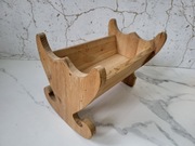 Piękna stara drewniana ludowa kołyska łóżeczko dla lalek