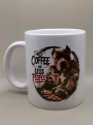 Kubek z pitbull i kawa śmieszny prezent dla kawosza