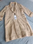 Plaszcz oversize zara M bezowy luzny oversize 