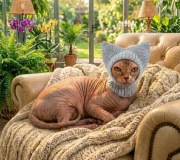 Czapka, czapeczka dla kota / Sfinksa, Sphynx – Szara kominiarka R.XS