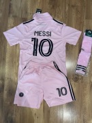 Komplet koszulka spodenki skarpetki Miami Messi piłkarska