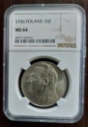 10 zł Piłsudski 1936 NGC MS64