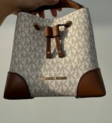 Michael Kors torebka Mercer mini Kremowa z regulowanym paskiem 18/19cm