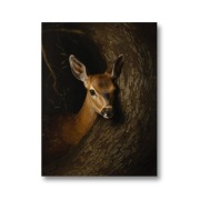 Nieśmiała sarenka – plakat z sarną w stylistyce obrazu olejnego 30x40cm