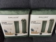 4 zielone zasłony aksamitne welurowe na przelotkach SMUKEE 4 x zasłona
