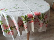 Obrus Magnolie różowe 100%len PRL 150x140cm