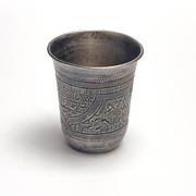 Srebrny kieliszek z okresu Księstwa Warszawskiego. Rzadkość.