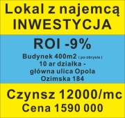 Lokal z najemcą ROI 9% Opole Inwestycja 
