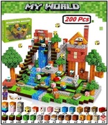 Klocki magnetyczne typu Minecraft Dom Ul 200szt 3figurki MEGA MOCNE MAGNESY