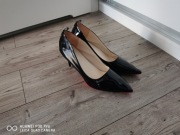 Czarne lakierki czółenka szpilki klasyczne r 45 Nowe