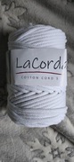 Sznurek La Corda Cotton Cord  biały 8mm / rolka 100mb