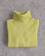 Gruby golf męski Zara żółty limonkowy wełna/nylon, rozm. M