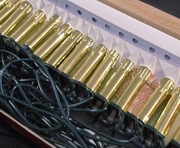 Lampki na choinkę ZŁOTE ŚWIECE DDR PRL  światełka choinkowe retro vintage 