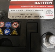 Akumulator AGM Hybrid Toyota Prius Yaris Lexus 272A 35aH koreański