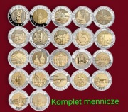 5 zł komplet 22 szt. 2014-2025 Mennicze w kapslach