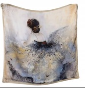 Nowa apaszka Ala jedwabna 70 x 70 cm obraz olejny tańcząca baletnica