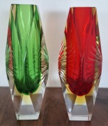 Murano Mandruzzato 2 Wazony Sommerso  proj. Flavio Poli cena za parę