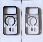 Etui/case przezroczyste czarne i szare z MagSafe na iPhone'a 17 pro