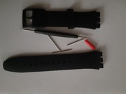 Czarny pasek zamiennik do zegarka Swatch 19 mm+sztyfty
