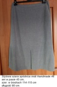 Szara spódnica midi. rozm.46.Handmade