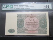banknot 20 złotych 1946r. PMG 64