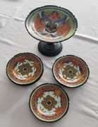 Art deco, Arnhem Holandia patera i 6 talerzyków, lata 20 XXw.