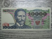 BANKNOT PRL 10000 ZŁOTYCH 1987 ROK SERIA L S. WYSPIAŃSKI UNC