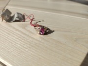 pierścionek złoty próba 585 z rubinem syntetycznym