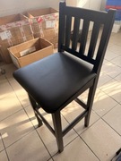 Hoker czarny Wysokie Krzesło Drewniane Kuchenne Barowe 2 szt