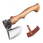 Siekiera  topór kuta stal węglowa trzonek jesion kabura skóra naturalna 