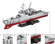 Klocki Wojskowy niszczyciel statek okręt wojenny Apostrophe nowy 612 szt.