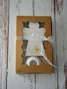 Zestaw anioł + świecznik Chrzest, komunia, prezent