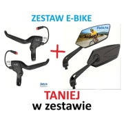 Zestaw e-bike: dźwignie hamulca + lusterka rower, aluminium, czujnik STOP