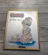 Stare francuskie  lustro z nadrukiem dziecko Vintage