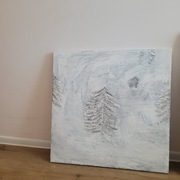 Las - jasny nowoczesny obraz gipsowy strukturalny 