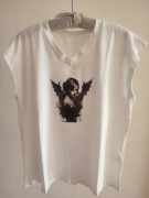 Damski T-shirt biały damska koszulka z nadrukiem gotycka księżniczka M