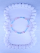 Pastelowa bransoletka kwarc różowy niebieski aesthetic soft girl 17cm