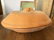 Garnek gliniany 1,5L do pieca z pokrywką | naczynie ceramiczne | 
