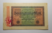 Stary banknot 20000 Marek 1923 rzadki