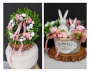 Śliczny komplet wielkanocny wianek i stroik 