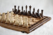 Chess Set With Board,Wooden, Handmade 40x40cm