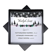 BRANSOLETKA OCHRONNA Z KAMIENIAMI MALACHIT TALIZMAN PREZENT NA ŚWIĘTA 