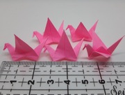 5 x Mini żuraw ptak origami handmade zestaw różowy neonowy