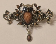 SPINKA do włosów bogatozdobiona cyrkoniami przypinka ozdoba DAMY DIANY SOWA