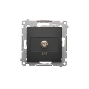 SIMON 54 Gniazdo antenowe czarny mat DASF1/49