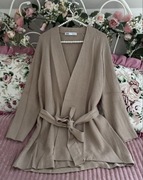 ZARA kardigan S beżowy wiązanie sweter
