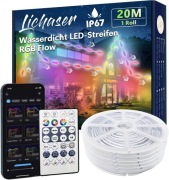 Taśma LED neon RGB IC 20m Bluetooth pilot IP67 zewnętrzna